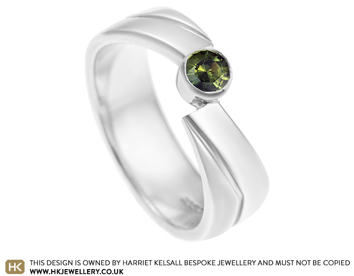 Sterling silver and peridot Lifeline ring