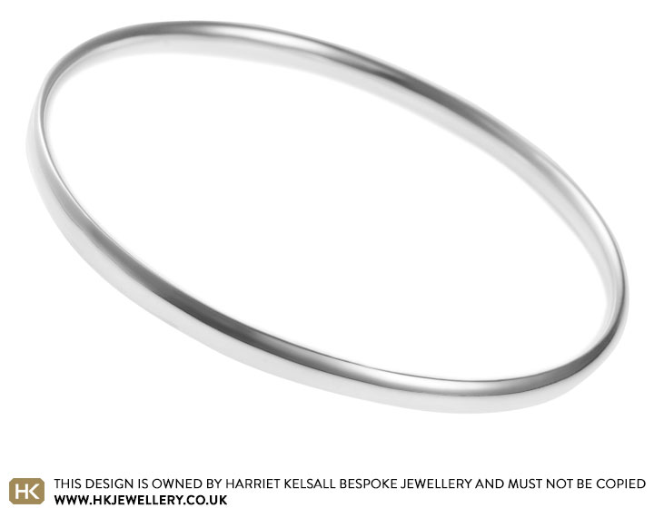 Customisable polished sterling silver bangle