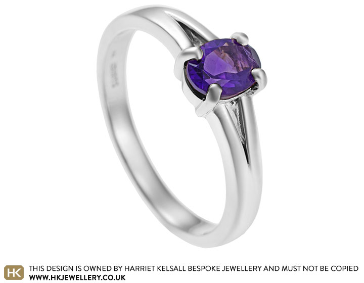 Sterling silver amethyst dress ring