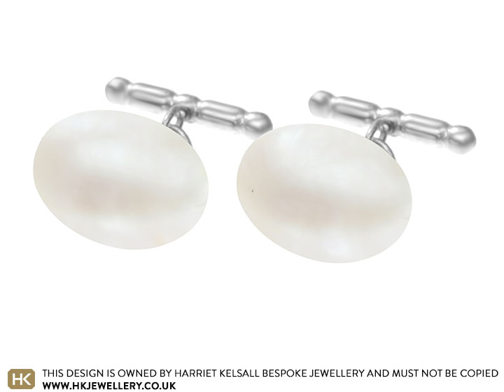 Sterling silver and mother of pearl cufflinks