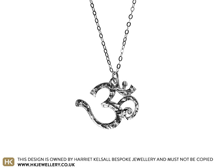 White gold om on sale necklace