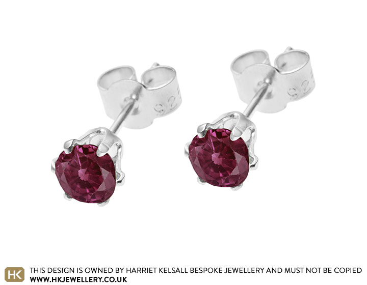 Rhodolite on sale stud earrings