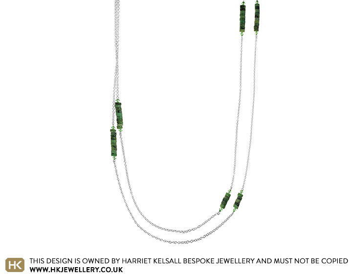 Chrysophrase and Swarovski crystal multiway necklace