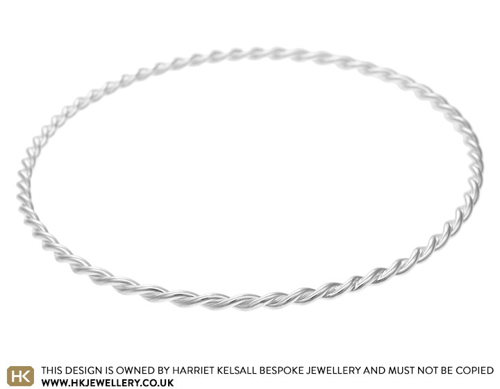 Celtic twist hand-made Sterling silver bangle