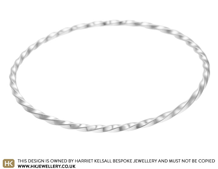 Celtic square-twist hand-made Sterling silver bangle