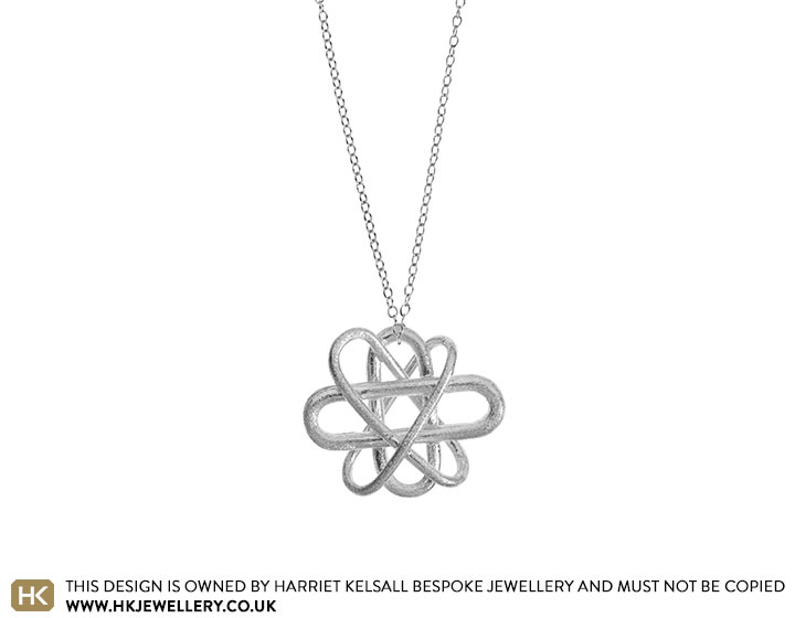 Fairtrade Sterling Silver Atom Inspired Pendant