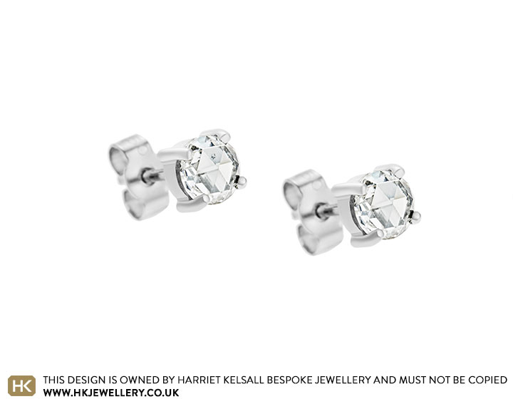 Bezel Setting Diamond Stud Earrings