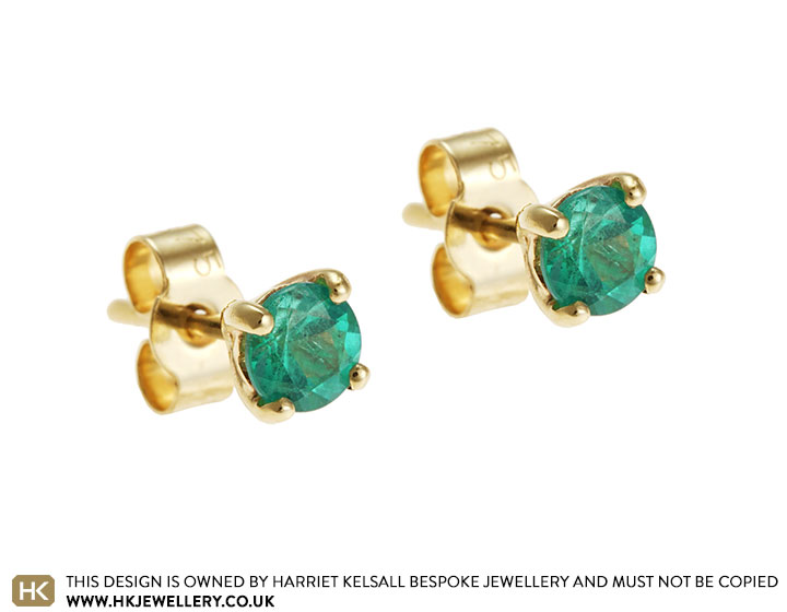 9ct gold clearance emerald earrings