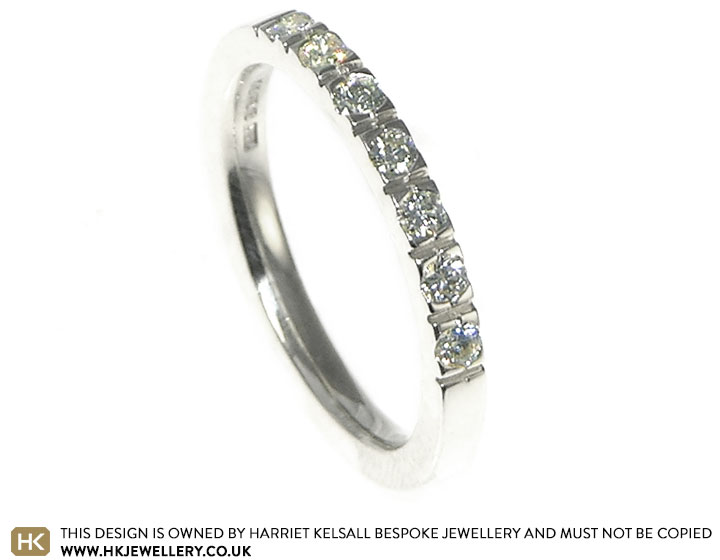 Antique styled 9ct white gold eternity ring with 0.21ct H SI diamonds