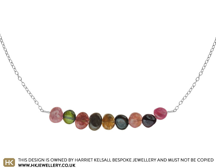 Multi-coloured tourmaline necklace