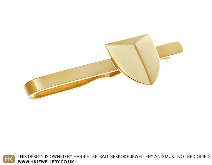 Customisable 9ct Yellow Gold 'College Shield' Tie Slide