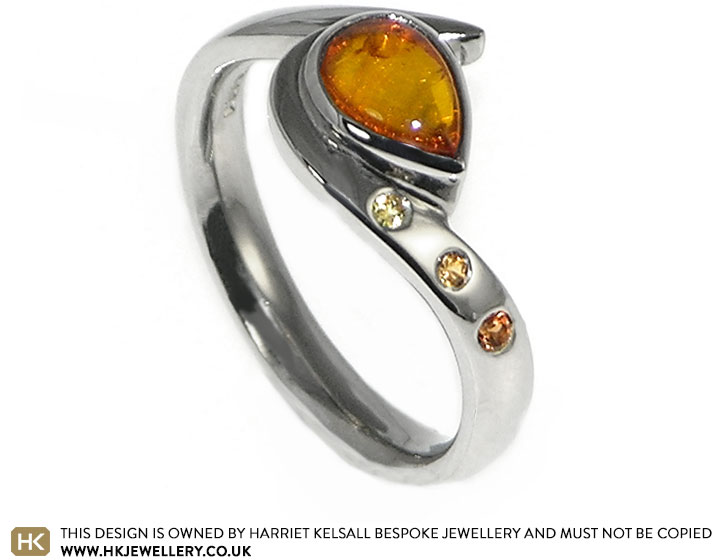 Craig wanted to surprise Elizabeth with a pear cut amber ring