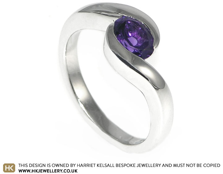 Carl and Laura's striking amethyst engagement ring