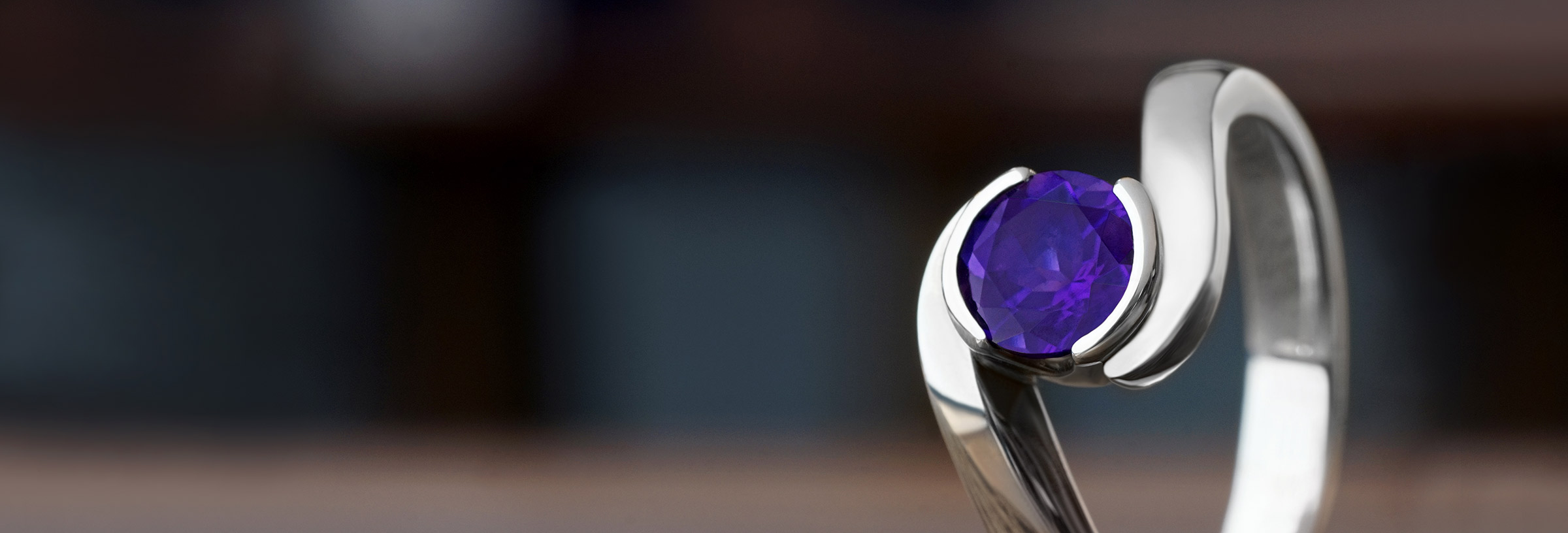 Silver and sale purple ring