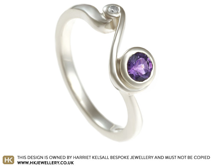 Laura's surprise music inspired amethyst engagement ring 