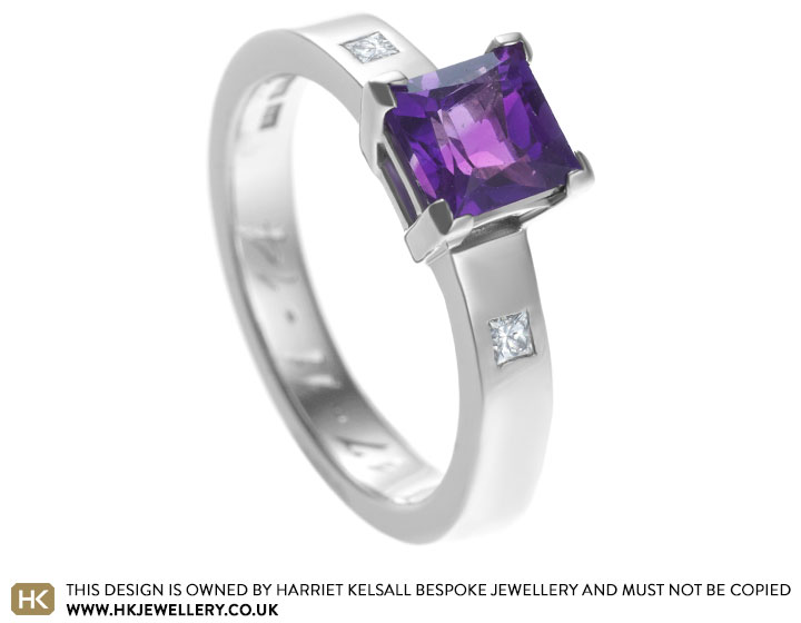 Preet's amethyst and diamond engagement ring 