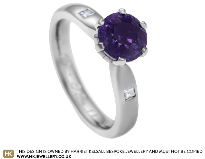 Roje's beautiful amethyst engagement ring