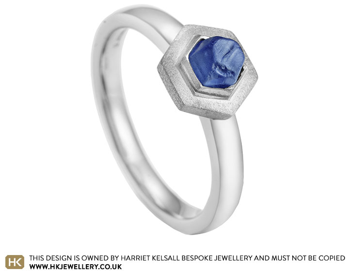 Rough cut sapphire hot sale engagement rings