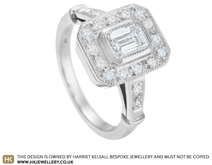 Jacqueline's vintage style diamond engagement ring