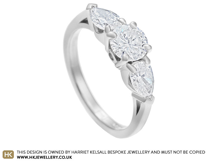 Trilogy diamond engagement ring for Hannah with a total of 1.25cts