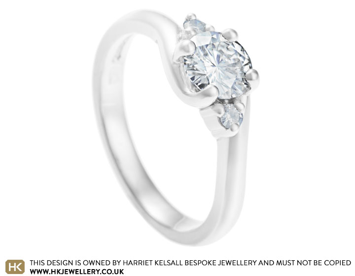 Beth's trilogy moisannite engagement ring