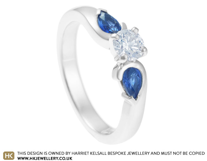 Megan's sapphire and diamond engagement ring