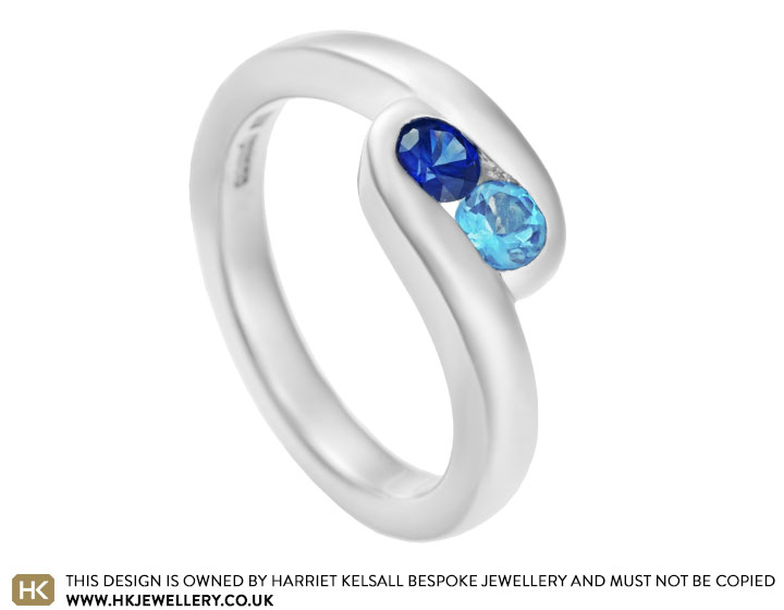 Annabella's topaz and sapphire twist engagement ring