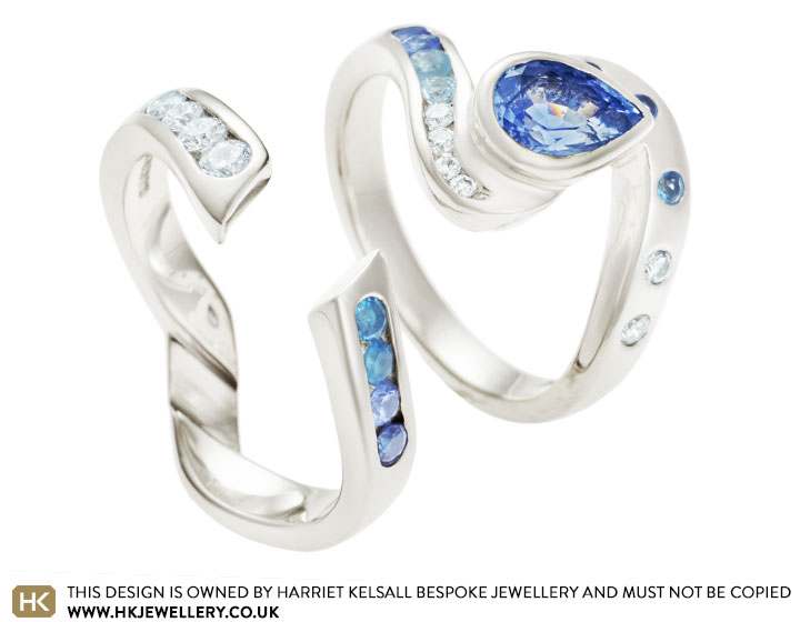 Abby's ocean inspired fitted wedding ring