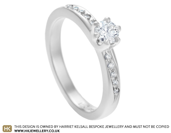 Clare's palladium and 0.32ct diamond engagement ring