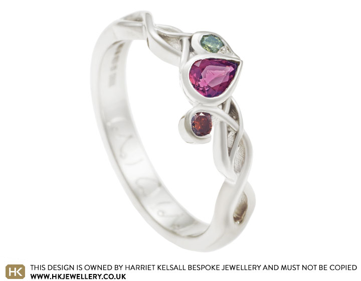 Jennifer's autumn inspired 0.25ct ruby engagement ring