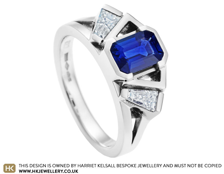 Kath's 1.45ct sapphire and platinum engagement ring