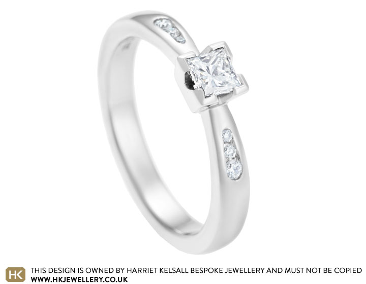 Holly's palladium and  princess cut 0.28ct diamond engagement ring