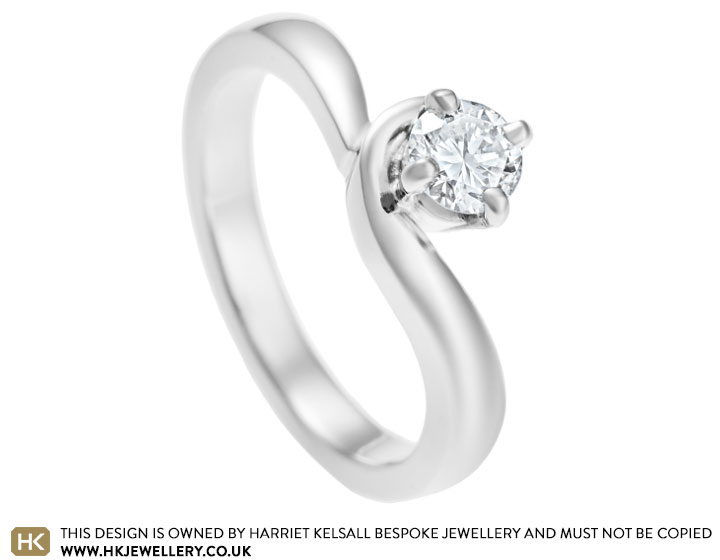 Katie's palladium and 0.35ct diamond engagement ring