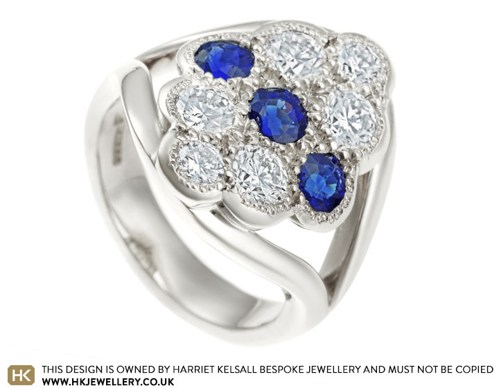 Claire's sapphire and diamond dress ring