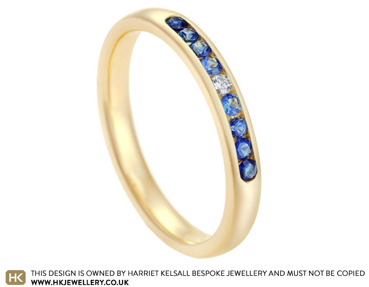 Janet's sapphire and diamond colour graduating eternity ring