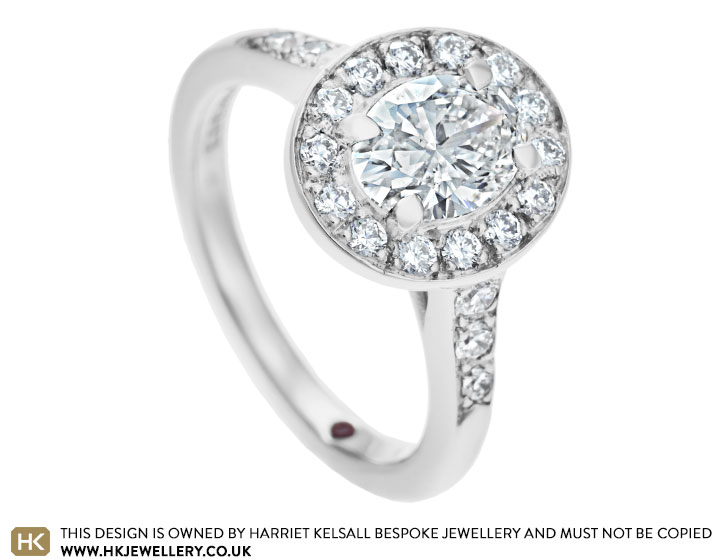 Laura's palladium and 1.15ct diamond engagement ring