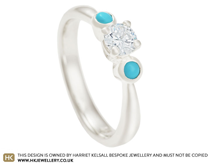 Kari-Ann's 0.32ct diamond and turquoise engagement ring