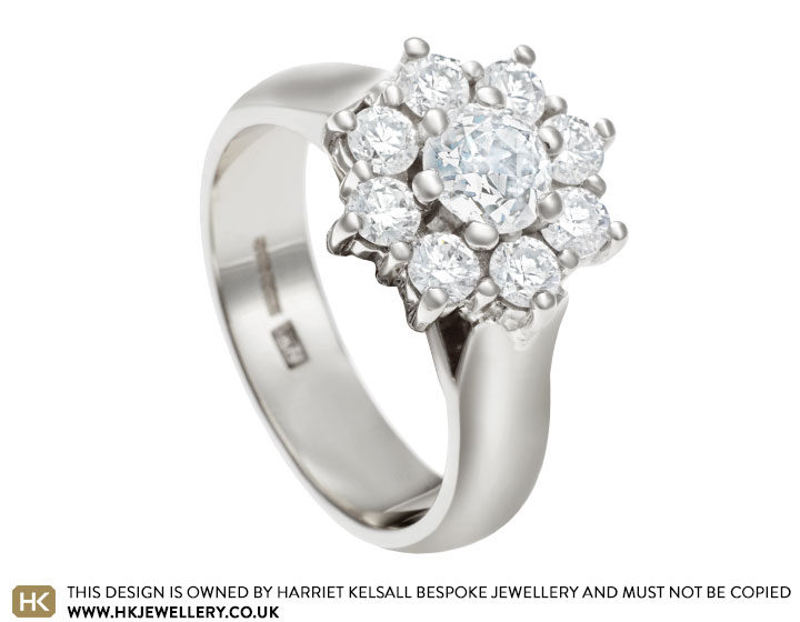 Mae's 0.83ct diamond cluster engagement ring