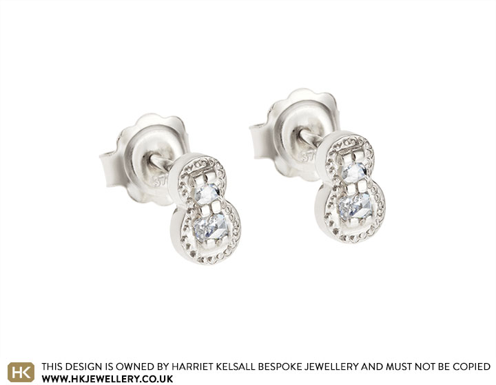 Diana's bespoke earrings using rose cut family diamonds