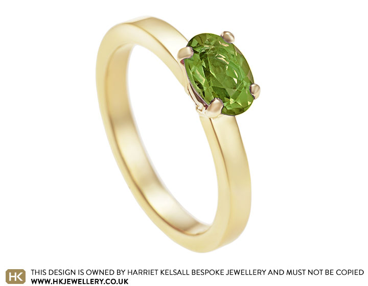 Linda's 9 carat yellow gold and peridot dress ring