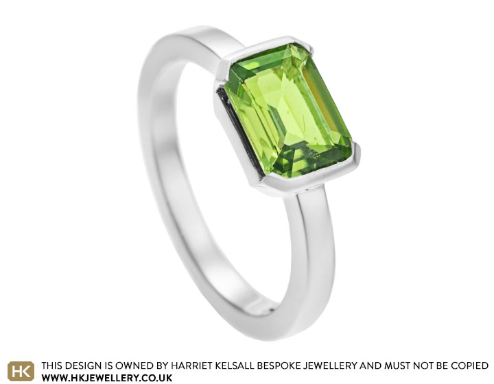 Sarah's palladium and peridot ring