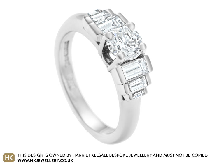 Jo's palladium and 0.96ct diamond engagement ring