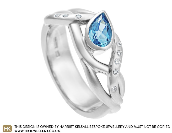 Jo's dramatic aquamarine and diamond dress ring