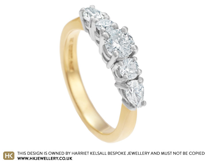 Carly's mixed metal and 0.79ct diamond engagement ring