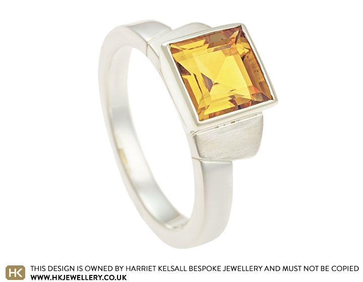 Lindsay's citrine and Art Deco fan dress ring