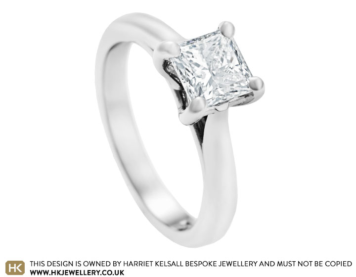 Elle's 1ct diamond and platinum engagement ring