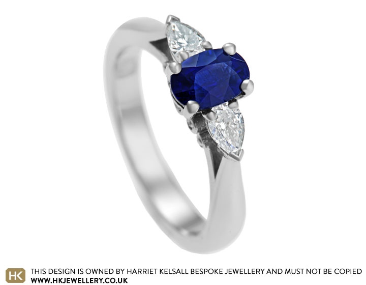 Hannah's 0.67ct sapphire and 0.22ct diamond engagement ring