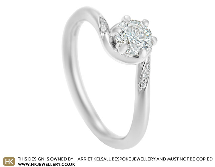 Anna's 0.56ct diamond and palladium engagement ring