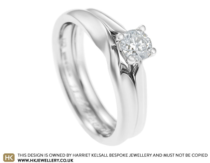 Emma's mobius twist platinum wedding ring