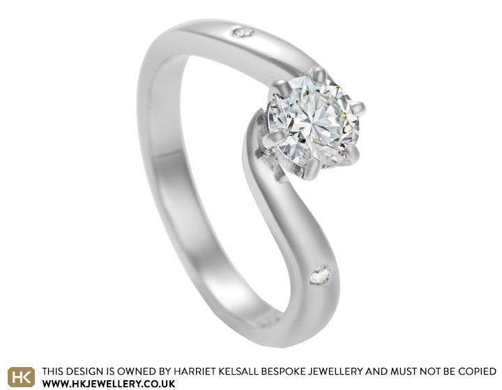 Tom's single stone twist style diamond engagement ring